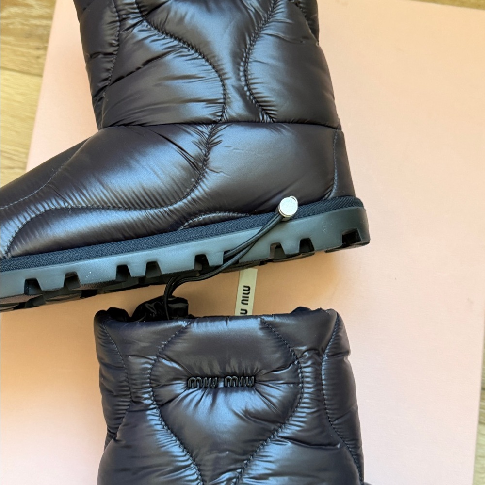 Miu Miu Nero Quilted Boots - New in Box. Size 38